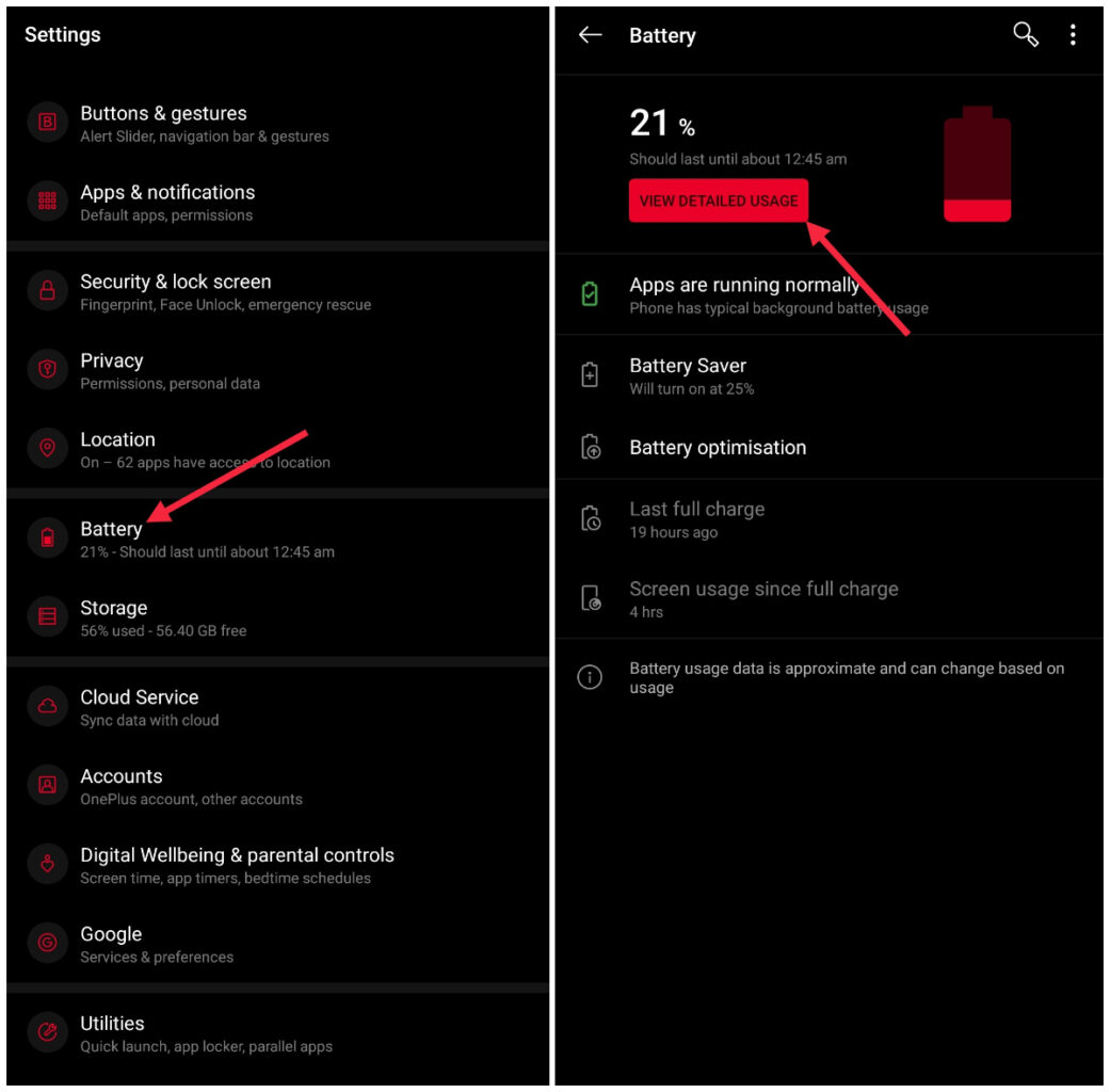 Oneplus battery usage